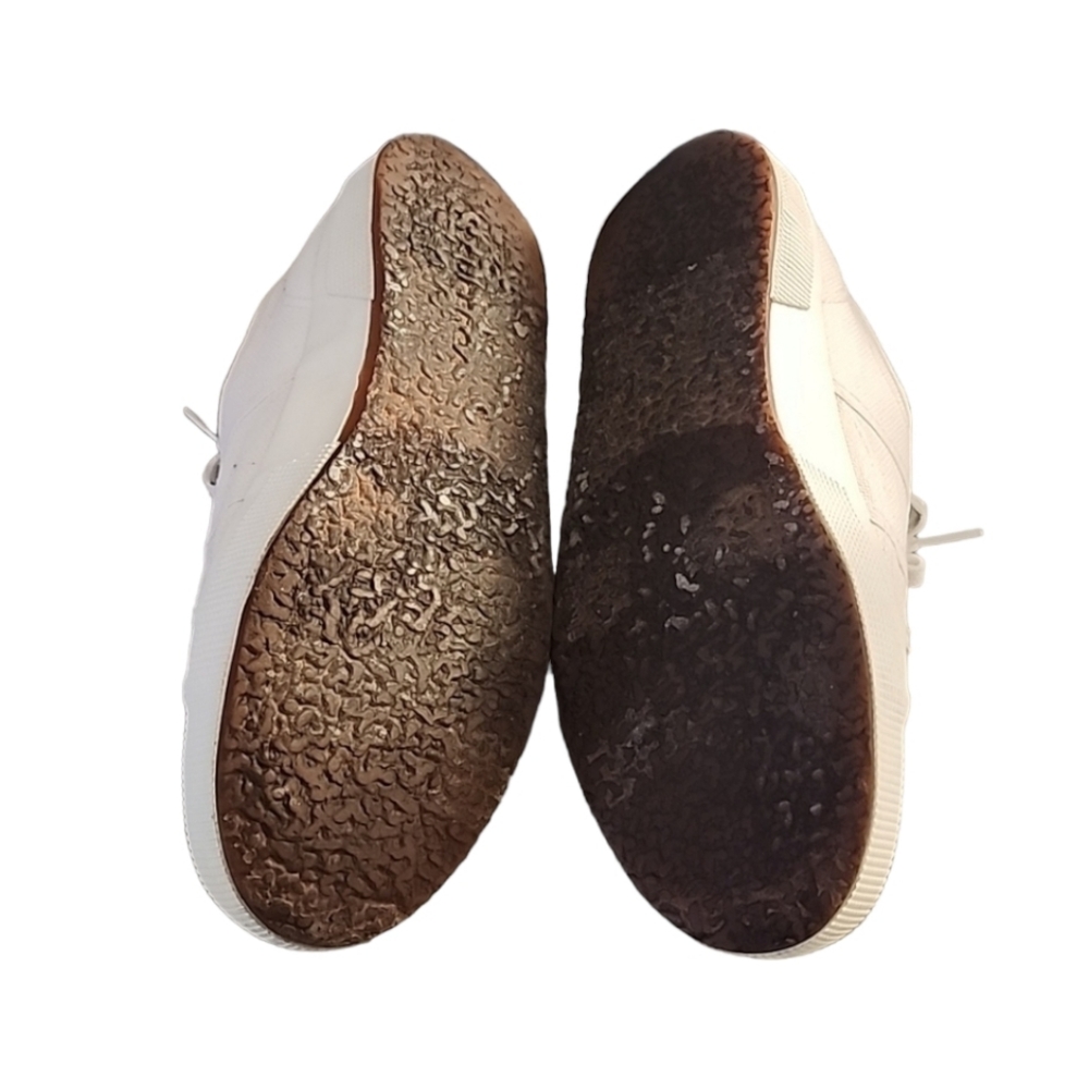 SUPERGA 2750 COTU CLASSIC White Canvas Sneakers 41.5 Size 10 Trainers Retro - Picture 12 of 16